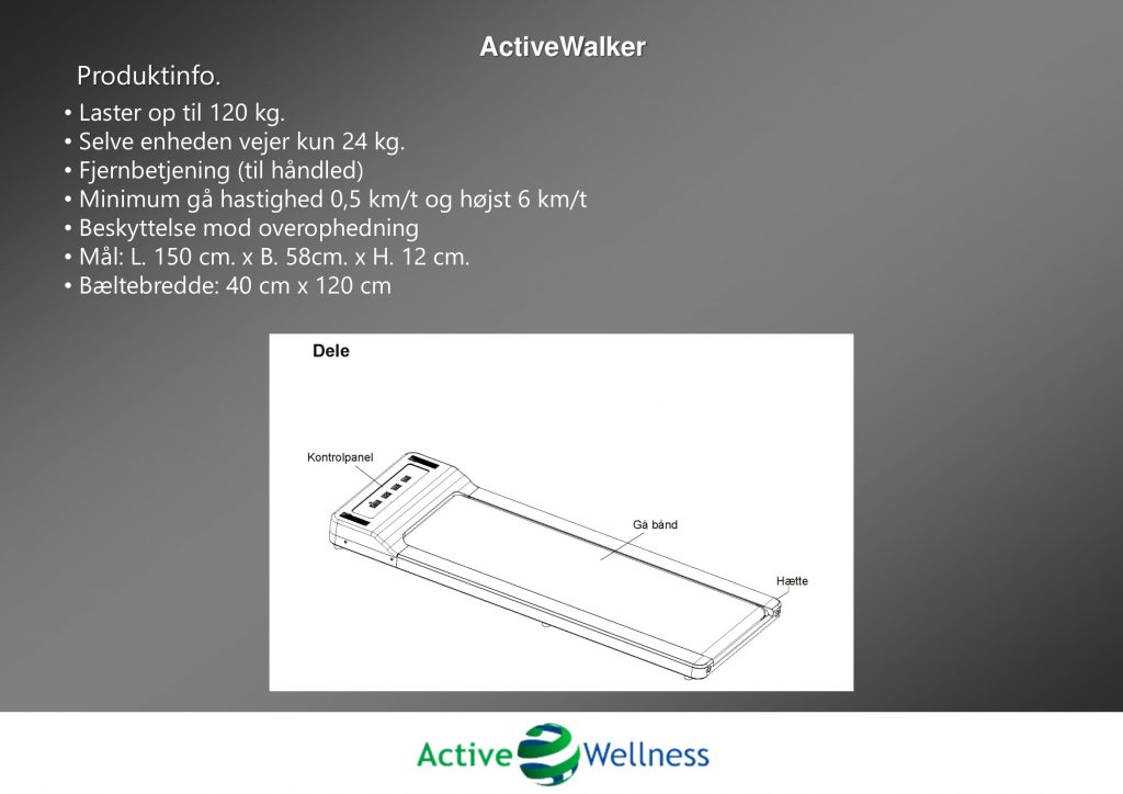 Active Walker gåbånd til skrivebord produktinfo