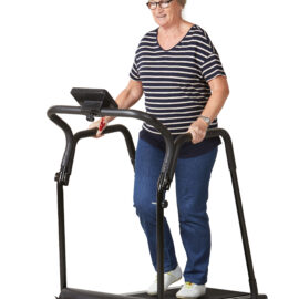 Gåbånd / Løbebånd med stabilt gelænder til ældre & genoptræning (120 kg, 0–10 km/t)
